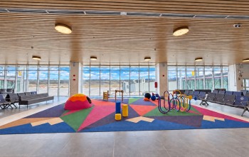 Sala de embarque Aeropuerto de Balmaceda